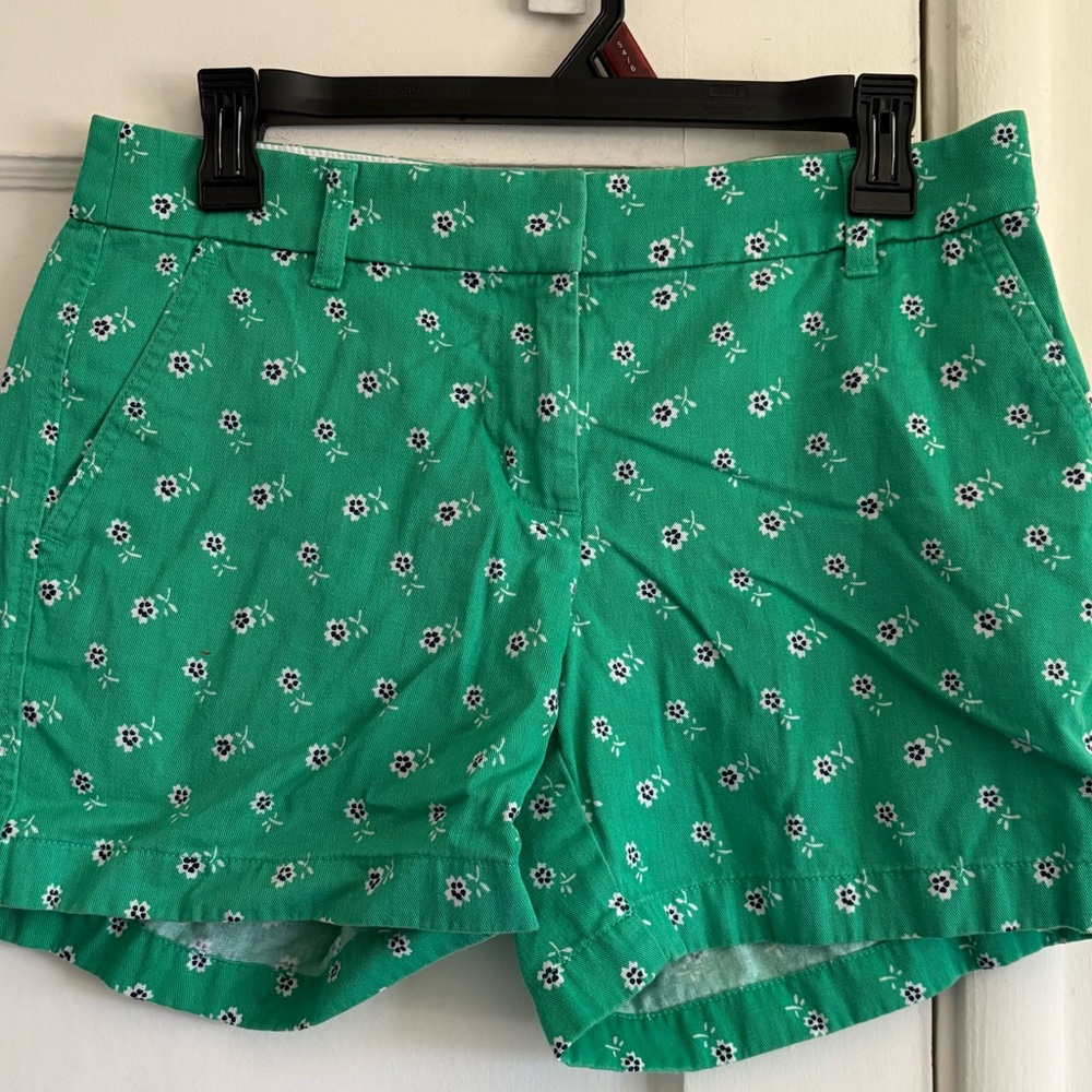 J. Crew Green Floral Women's Bermudas